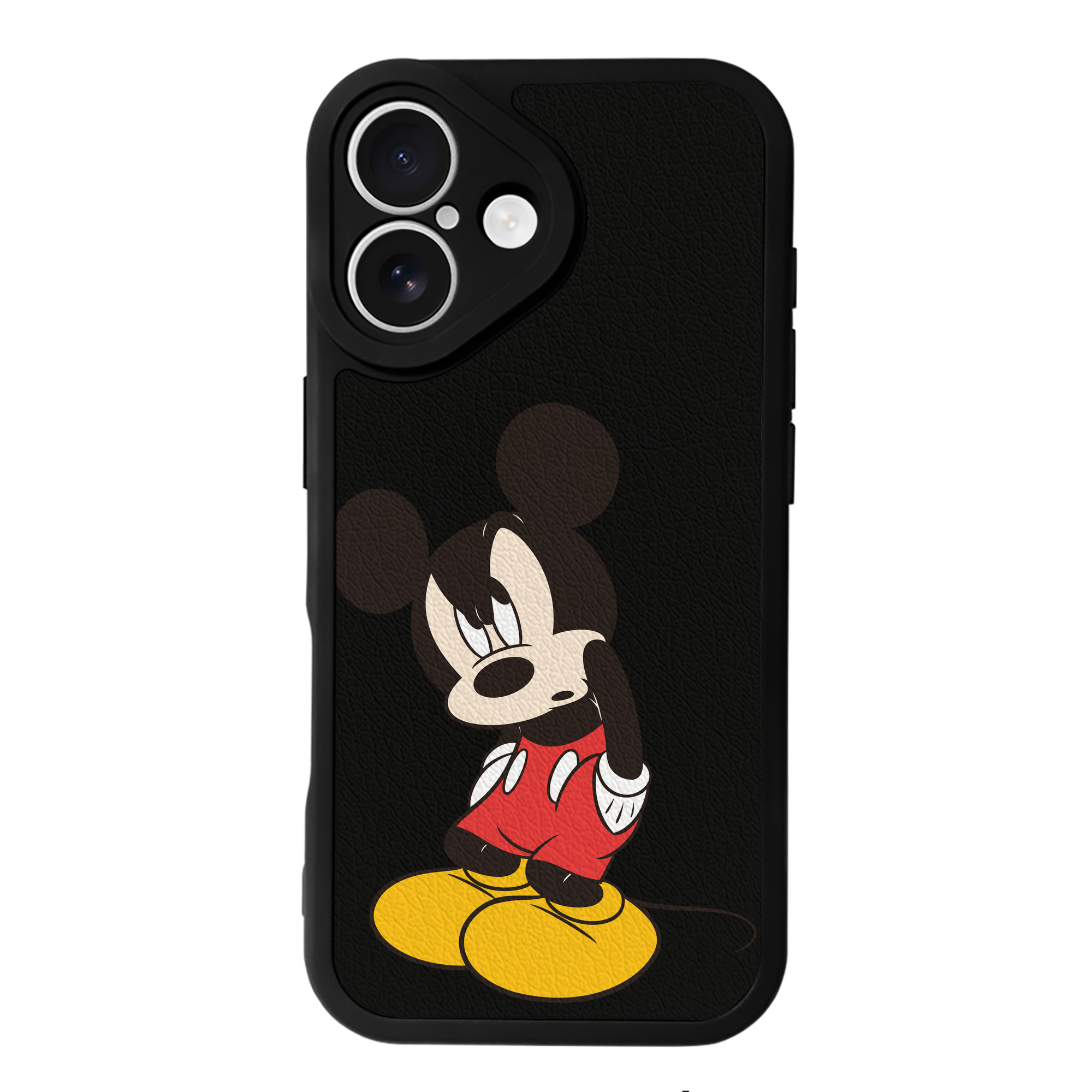 （画像用） ミッキーマウス Mickey Mouse 【iPhone 16シリーズ対応】シリコンスマホケース（レザー調） 材質：シリコン